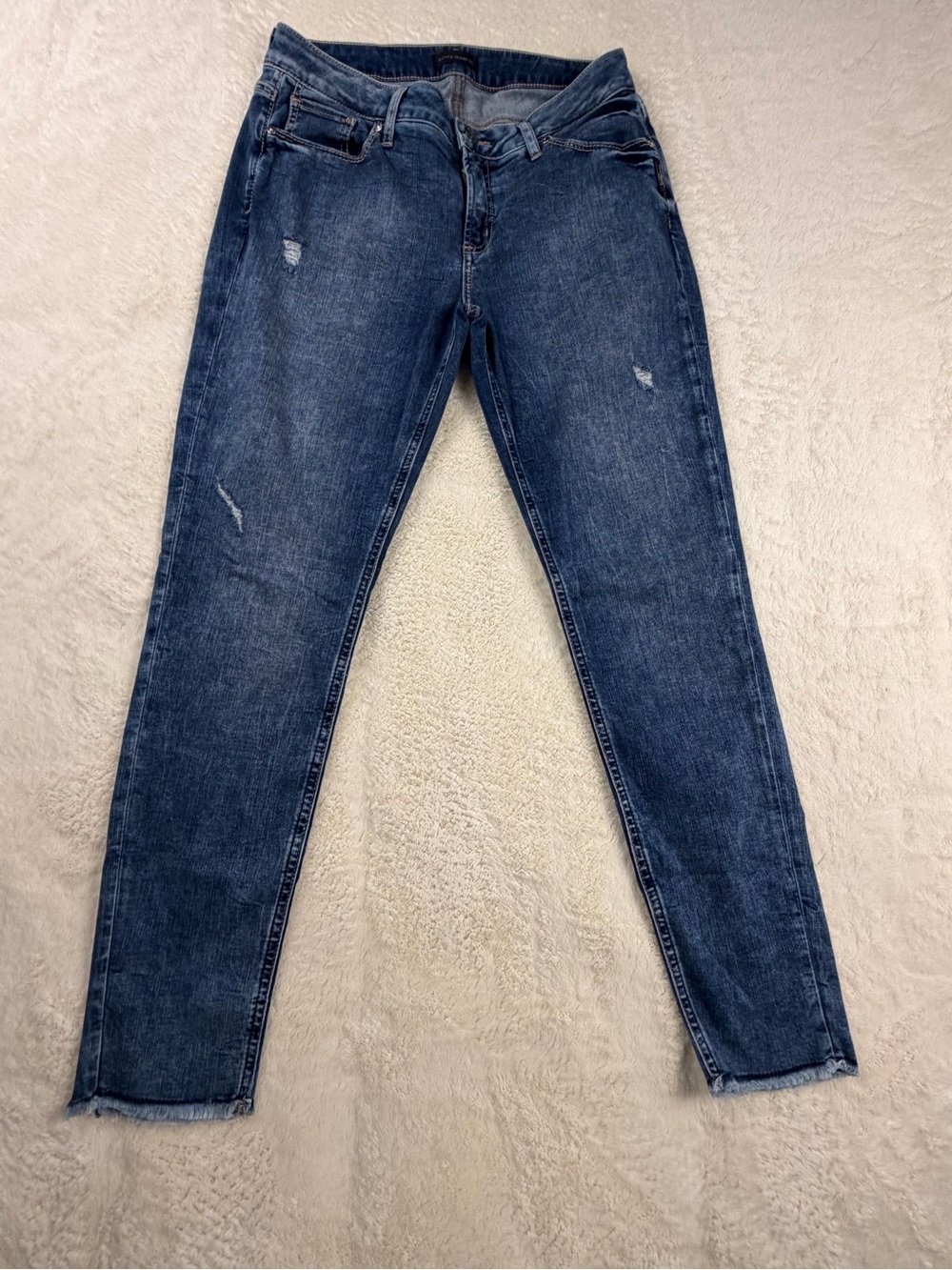 Silver Jeans Women's Skinny Distressed Dark Blue Denim 30x29
